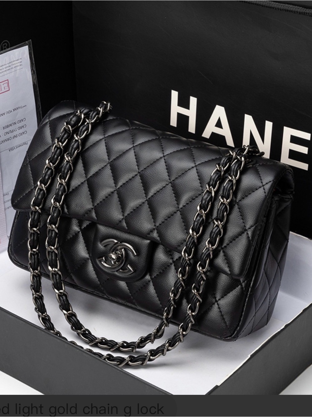 CHANEL Black Quilted Leather Shoulder Bag with Chain Strap